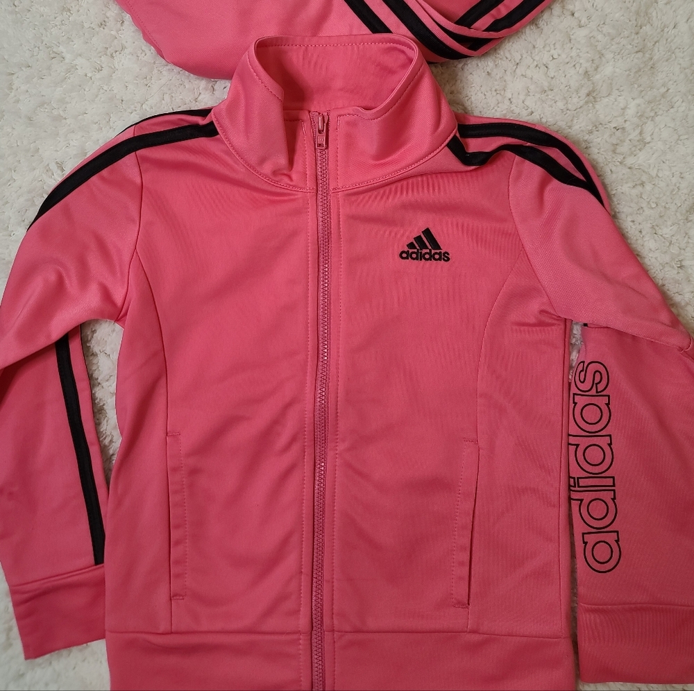 Adidas Pink Tracksuit with Black Accents 4t - Picture 11 of 11